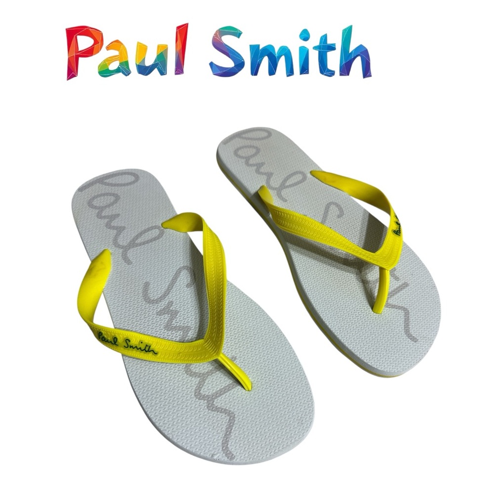 Paul Smith Yellow and White Flip Flops brand new
